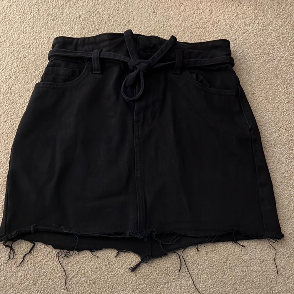black jean skirt